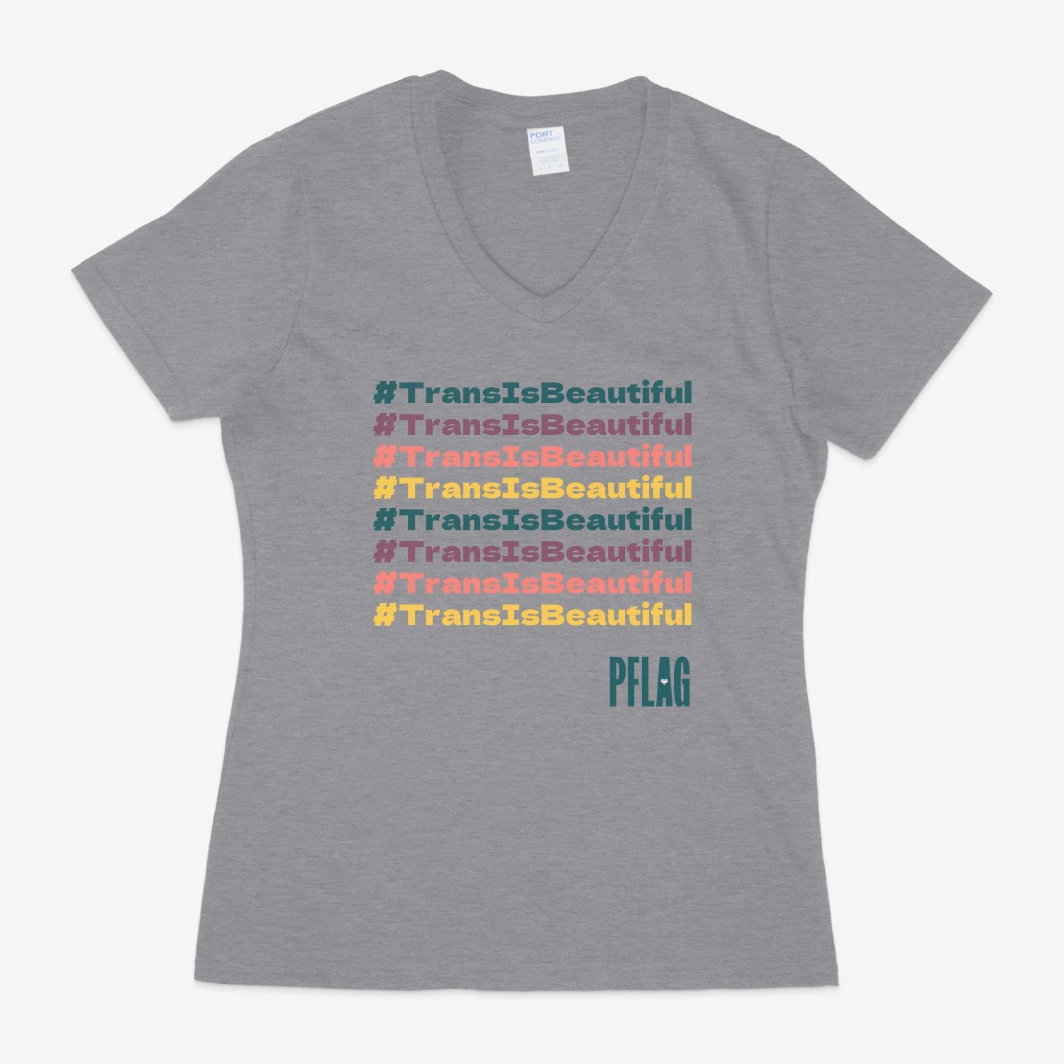 【oan】Reverse Triangle Pigment Short Sleeve T-shirt TransIsBeautiful - Fitted-Cut V-Neck Short Sleeve T-Shirt