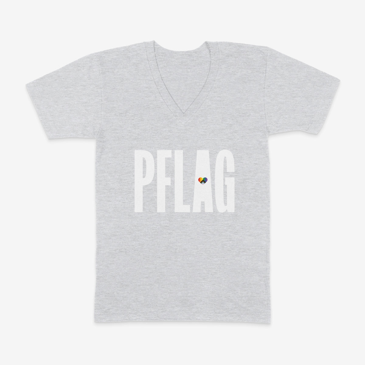 PFLAG Logo - Progress Heart - Wide-Cut V-Neck Short Sleeve T-Shirt | PFLAG