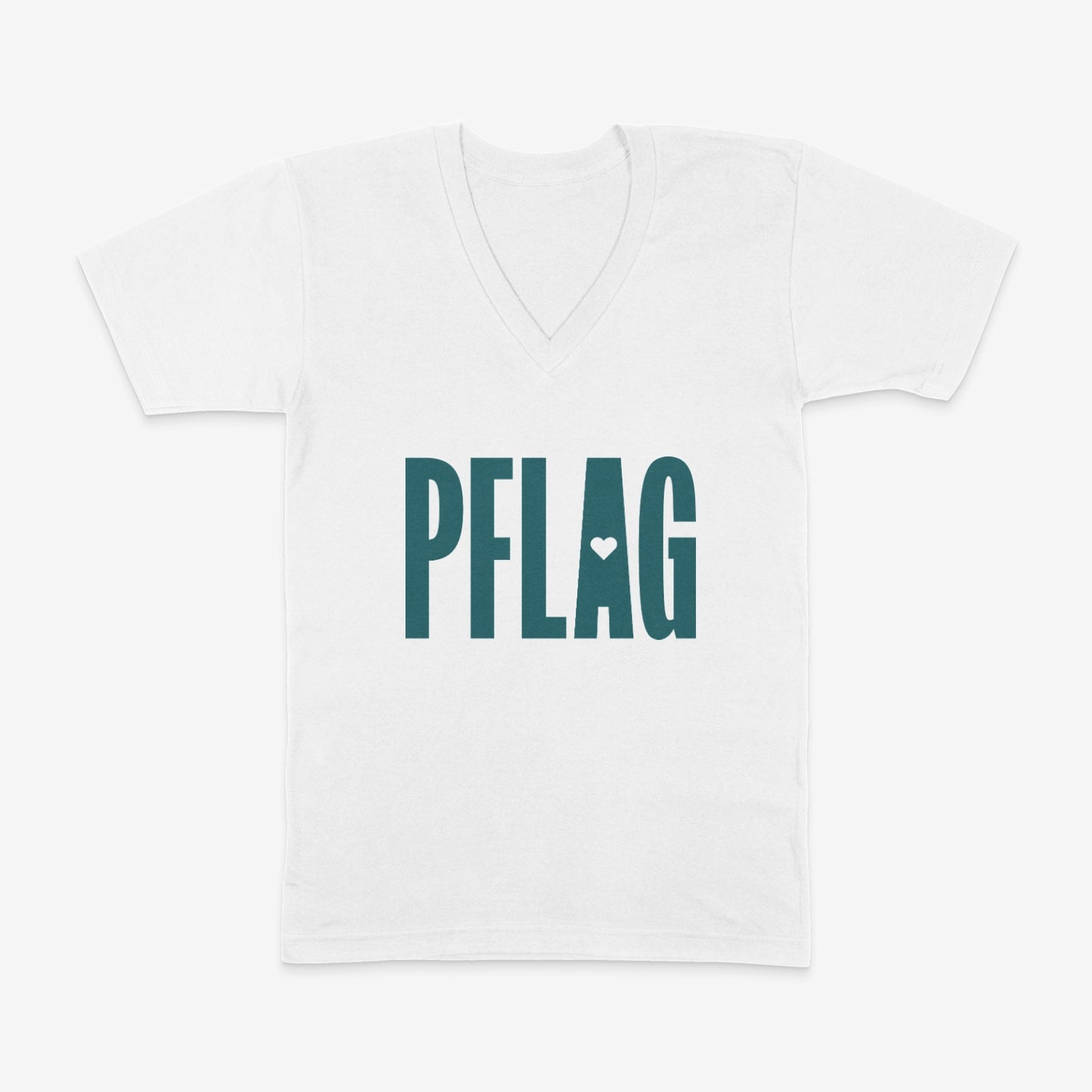 PFLAG Logo - Wide-Cut V-Neck Short Sleeve T-Shirt