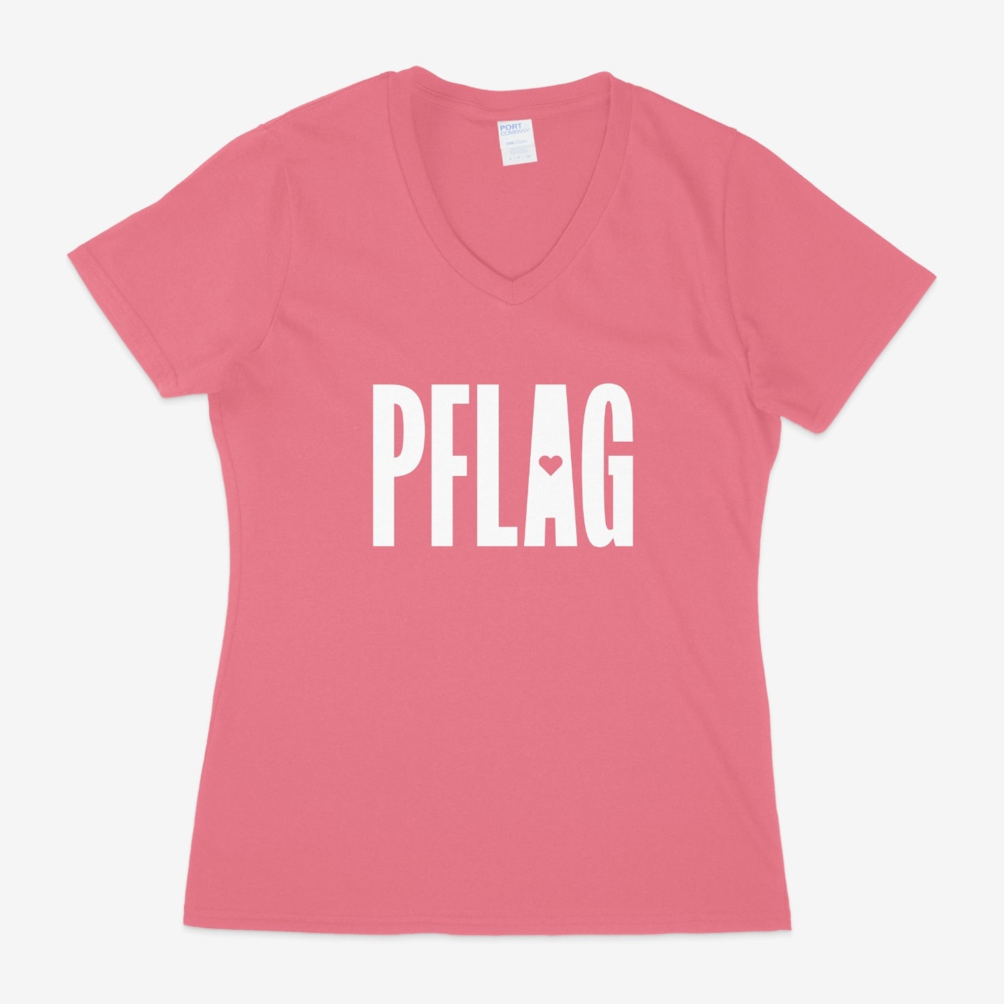 PFLAG Logo - Fitted-Cut V-Neck Short Sleeve T-Shirt