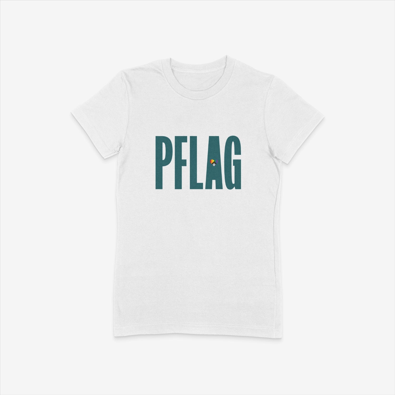 PFLAG Logo - Progress Heart - Fitted-Cut Crewneck Short Sleeve T-Shirt