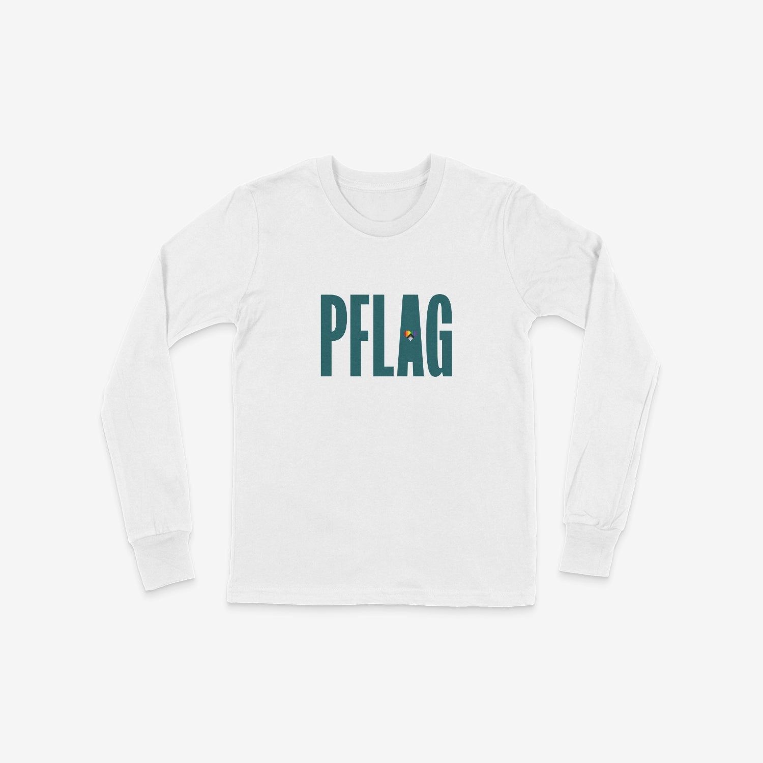 PFLAG Logo - Progress Heart - Youth Crewneck Long Sleeve T-Shirt