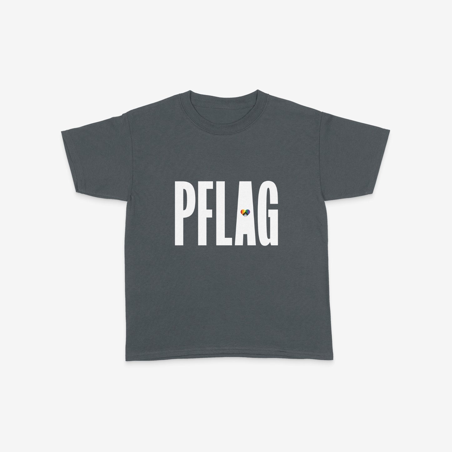 PFLAG Logo - Progress Heart - Youth Crewneck Short Sleeve T-Shirt