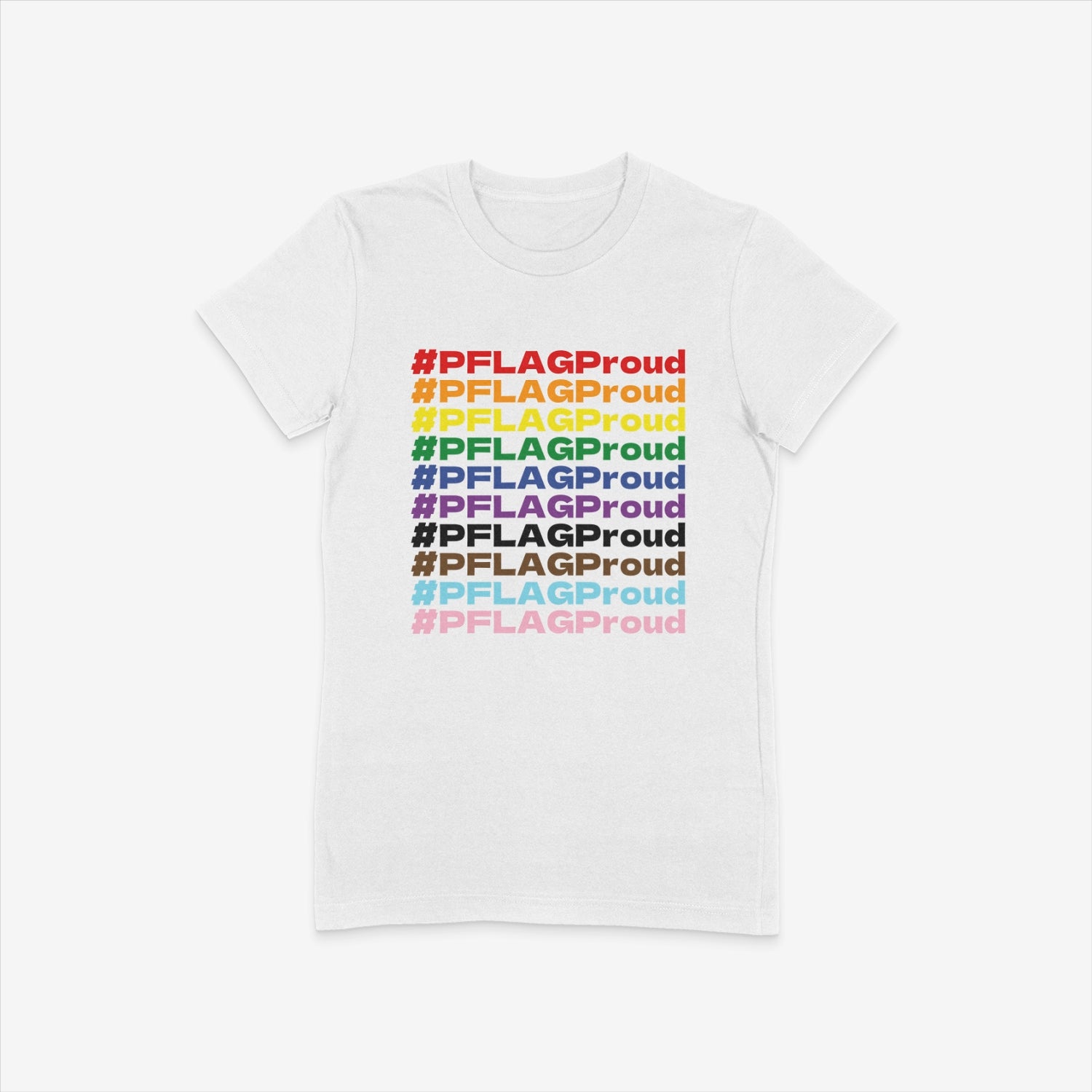 #PFLAGProud Progress - Fitted-Cut Crewneck Short Sleeve T-Shirt