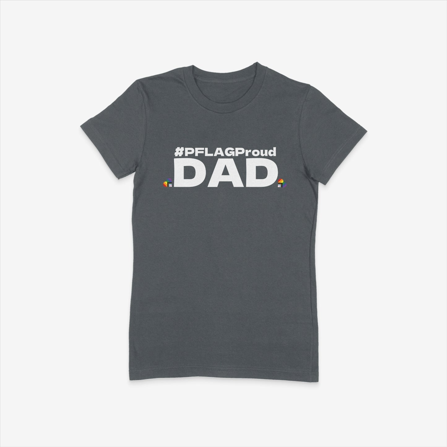 #PFLAGProud Dad - Fitted-Cut Crewneck Short Sleeve T-Shirt