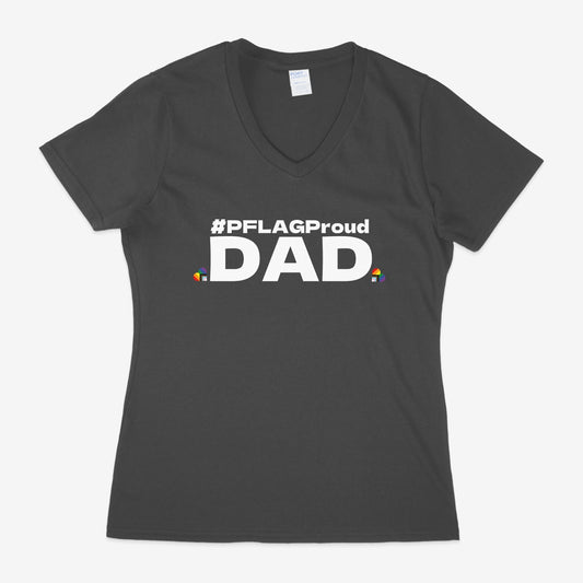 #PFLAGProud Dad - Fitted-Cut V-Neck Short Sleeve T-Shirt