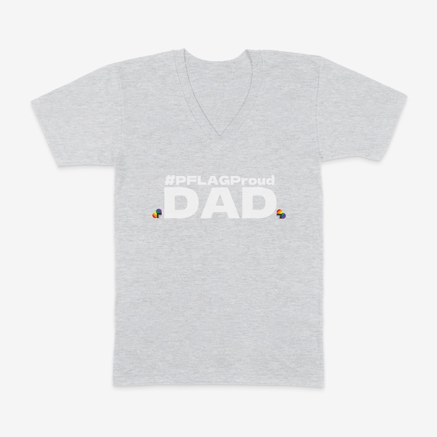 #PFLAGProud Dad - Wide-Cut V-Neck Short Sleeve T-Shirt