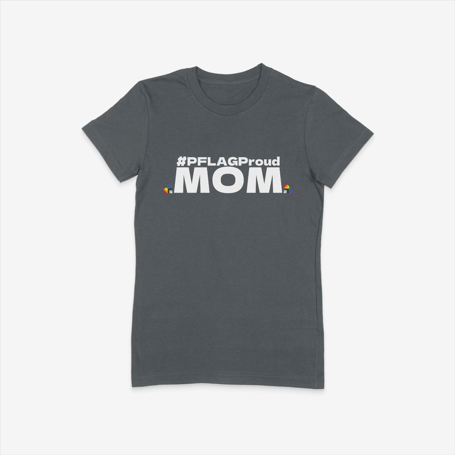 #PFLAGProud Mom - Fitted-Cut Crewneck Short Sleeve T-Shirt
