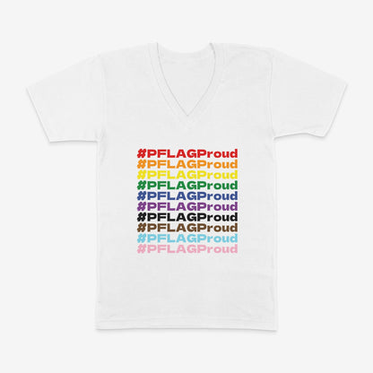 #PFLAGProud Progress - Wide-Cut V-Neck Short Sleeve T-Shirt
