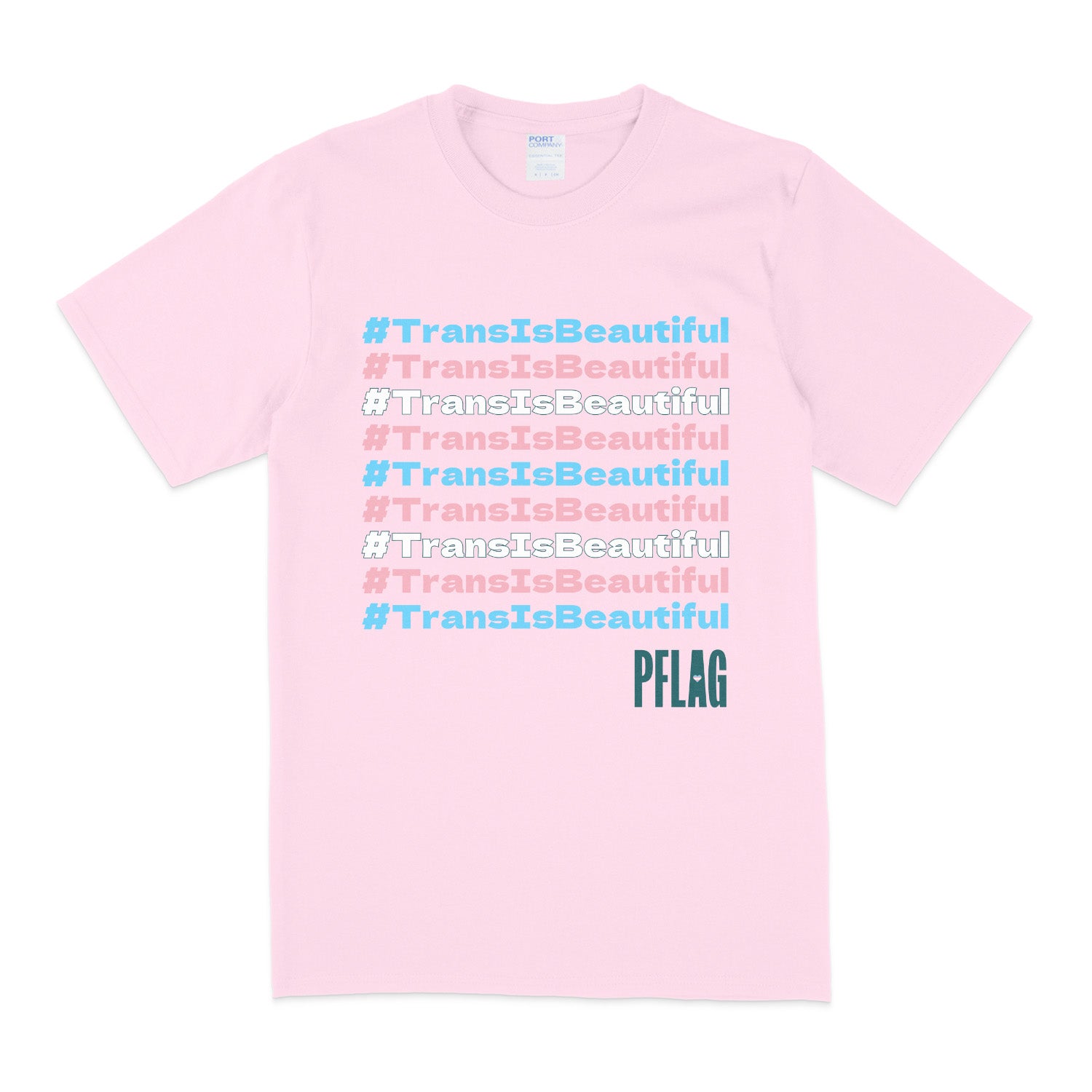 #TransIsBeautiful - TransPride Colors - Wide-Cut Crewneck Short Sleeve T-Shirt