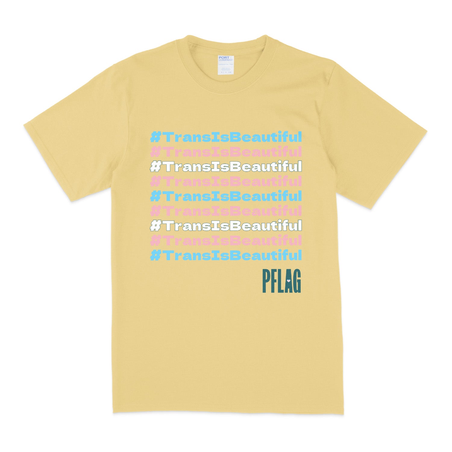 #TransIsBeautiful - TransPride Colors - Wide-Cut Crewneck Short Sleeve T-Shirt