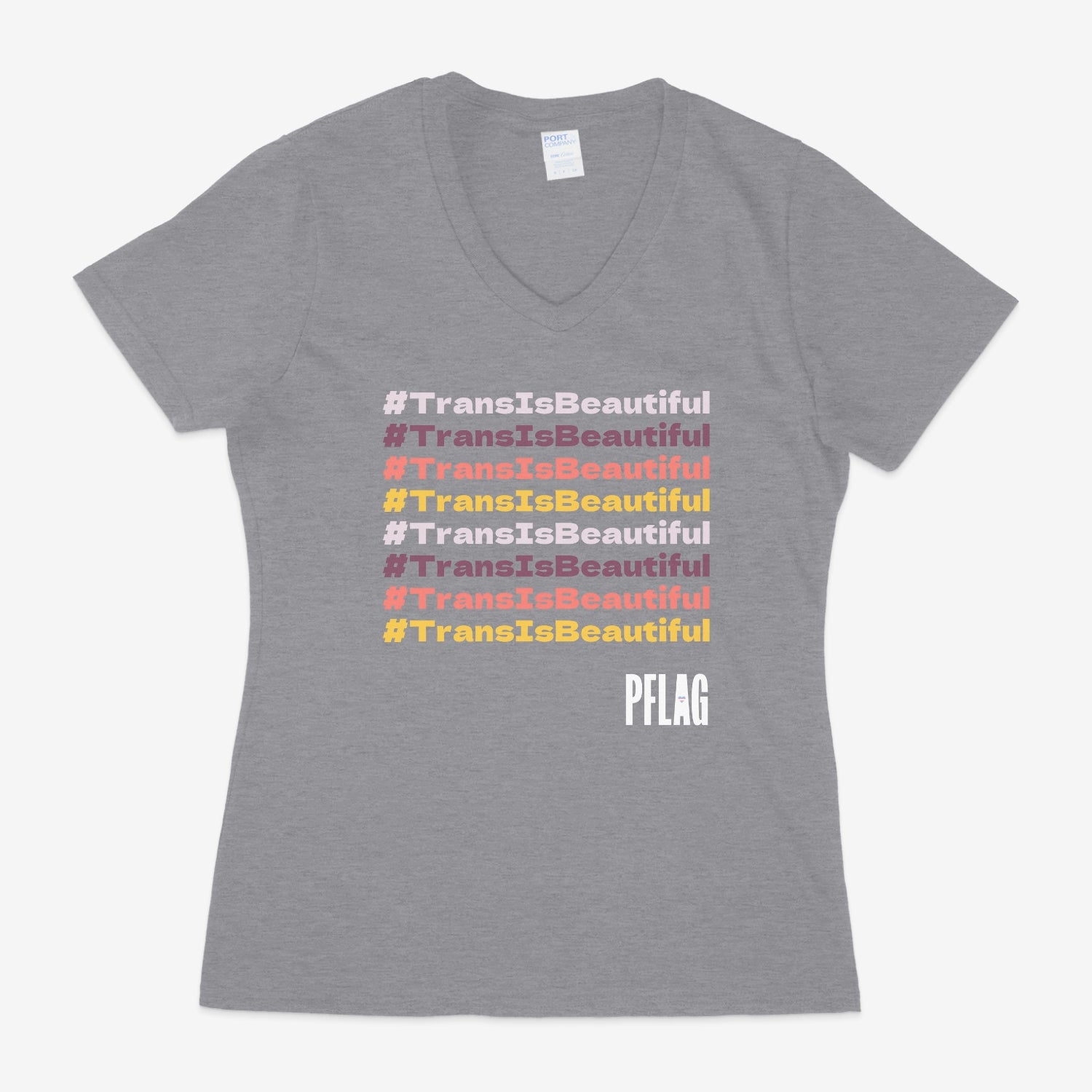 #TransIsBeautiful - Fitted-Cut V-Neck Short Sleeve T-Shirt