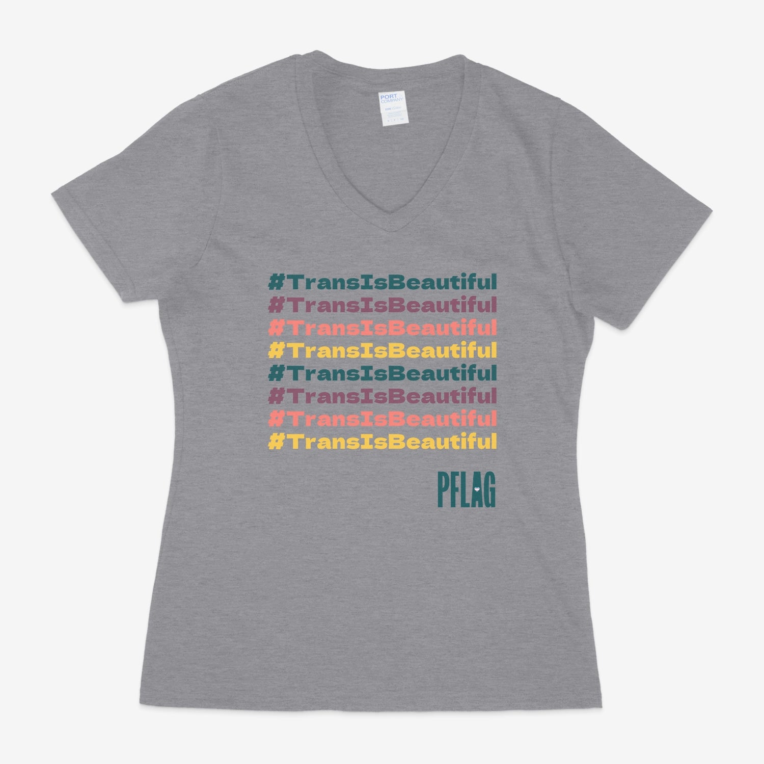 #TransIsBeautiful - Fitted-Cut V-Neck Short Sleeve T-Shirt