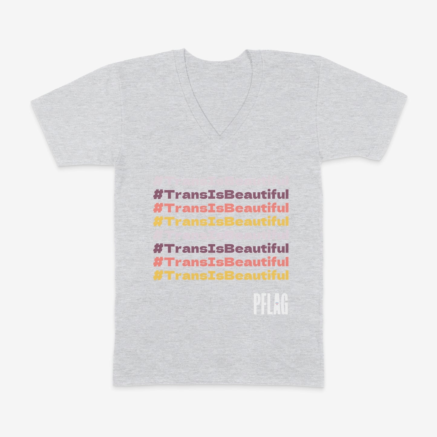 #TransIsBeautiful - Wide-Cut V-Neck Short Sleeve T-Shirt