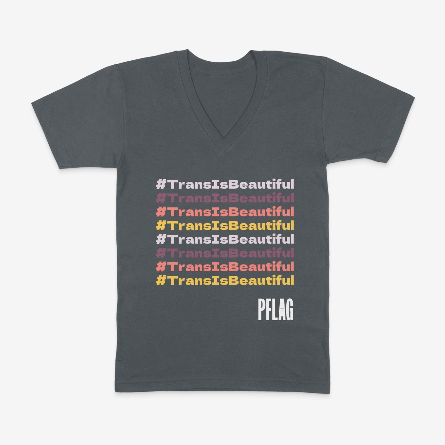 #TransIsBeautiful - Wide-Cut V-Neck Short Sleeve T-Shirt