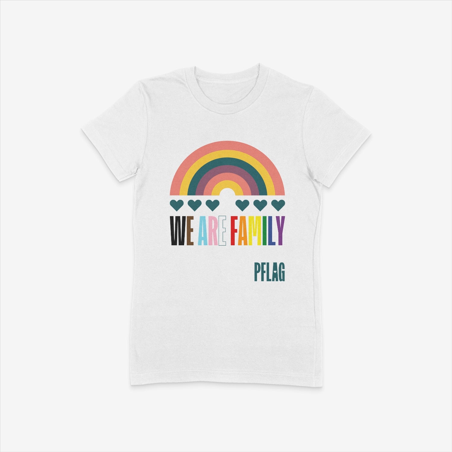 We Are Family - Fitted-Cut Crewneck Short Sleeve T-Shirt